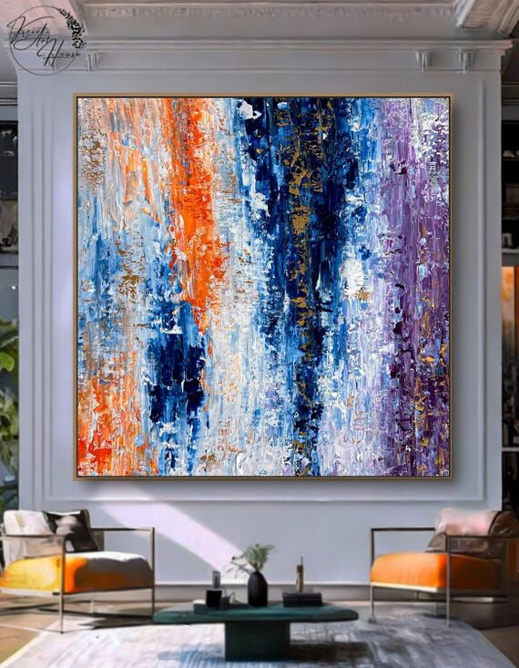 Palette Knife Art On Canvas Wall Art Large Ab...