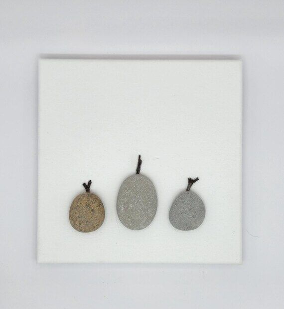 Pumpkin Trio Pebble Art, Hygge Fall Decor on ...