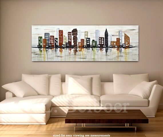Large abstract city painting 20 (No Social Media) 60 original...