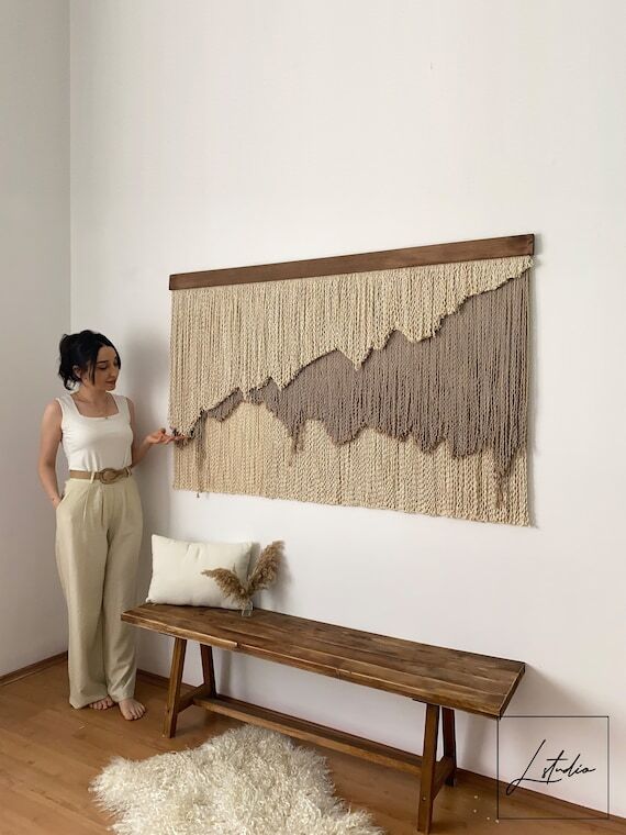 Extra Large Contemporary Fiber Wall Art, Laye...