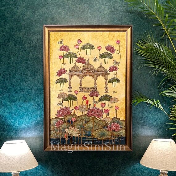 Precious Bejewelled Handmade Artwork Lake of ...