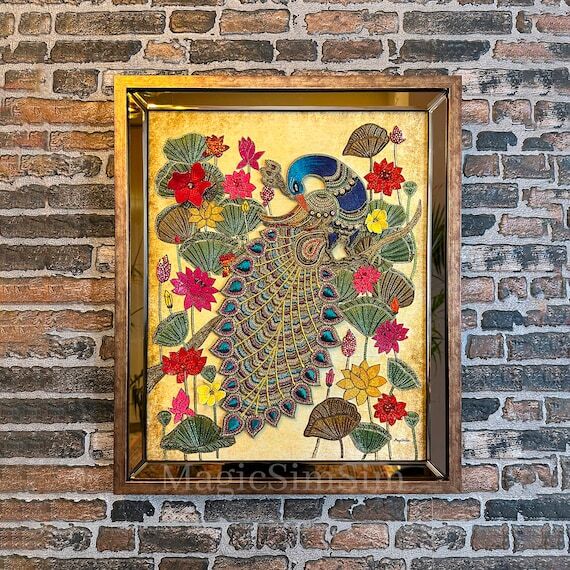 Precious bejewelled artwork "Mayura in L...