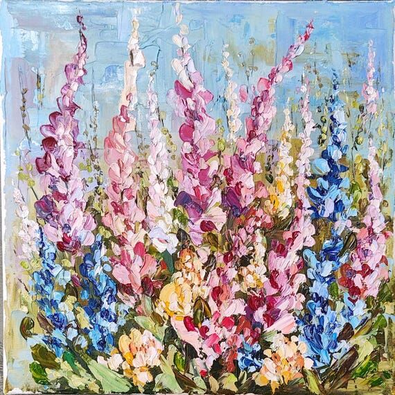 Impasto Floral Oil Painting: Spring Garden Lu...