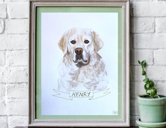 Watercolor Pet Portrait | personalized REAL p...