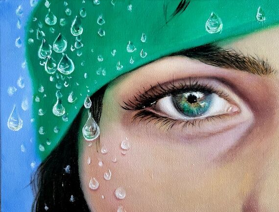 Through the Rain Original Handmade Oil Painti...