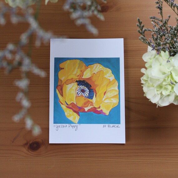 POPPY Note Cards Blank Inside Happy Snail Mai...