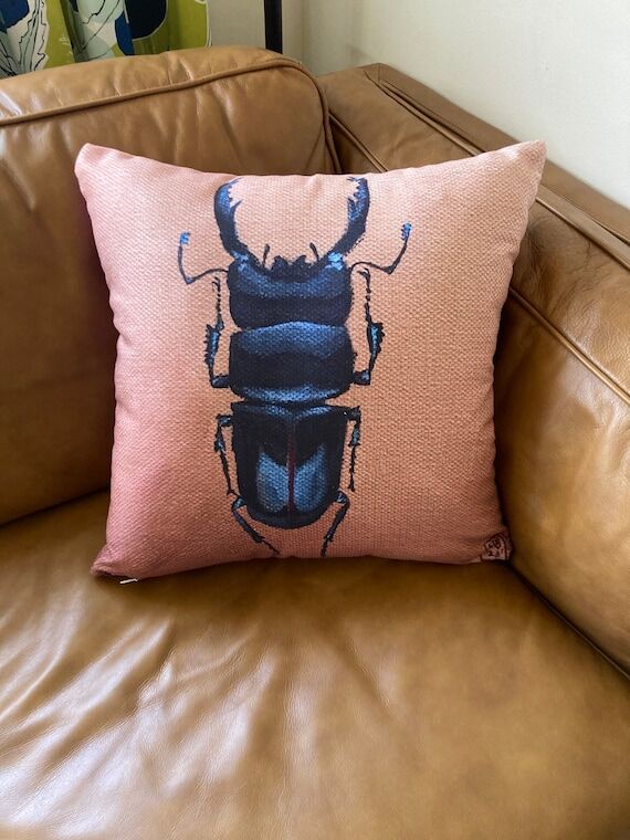 STAG BEETLE Square Pillow Cover and Pillow, S...