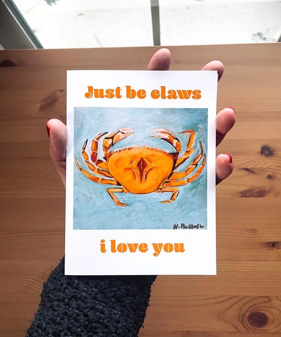 Funny Crab Birthday Card: Dungeness Art Print...