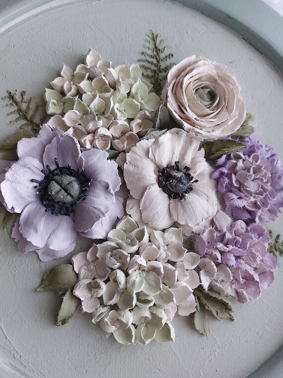 3D wedding bouquet made of plaster, anemones ...