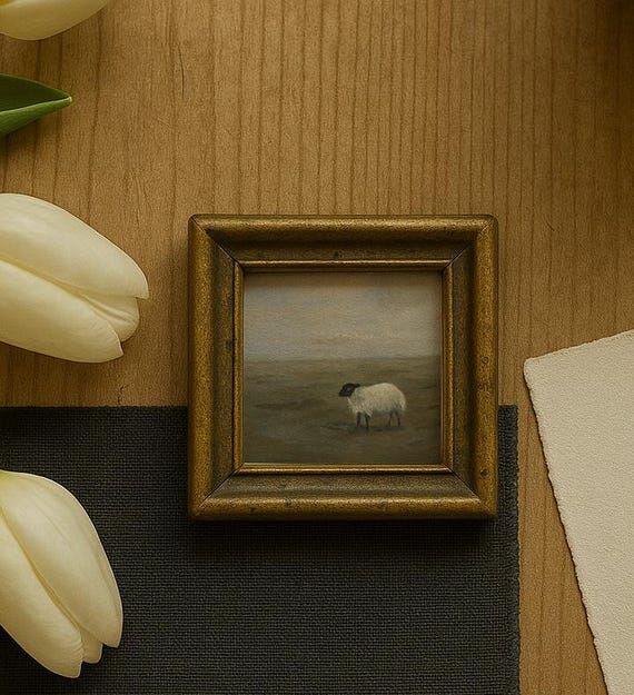 Original Hand-Painted Sheep Fine Art Print ...