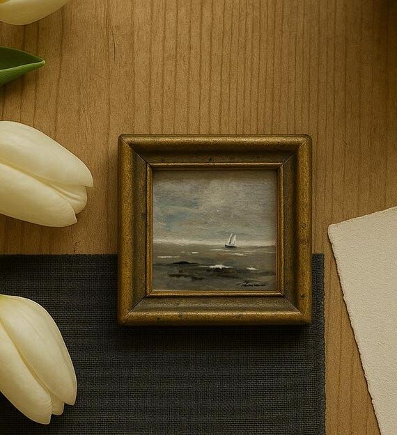 Original Hand-Painted Sailboat Fine Art Print...