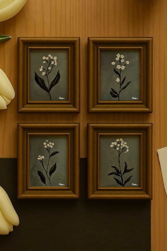 Fine Art Print: White Floral Painting, Moody ...