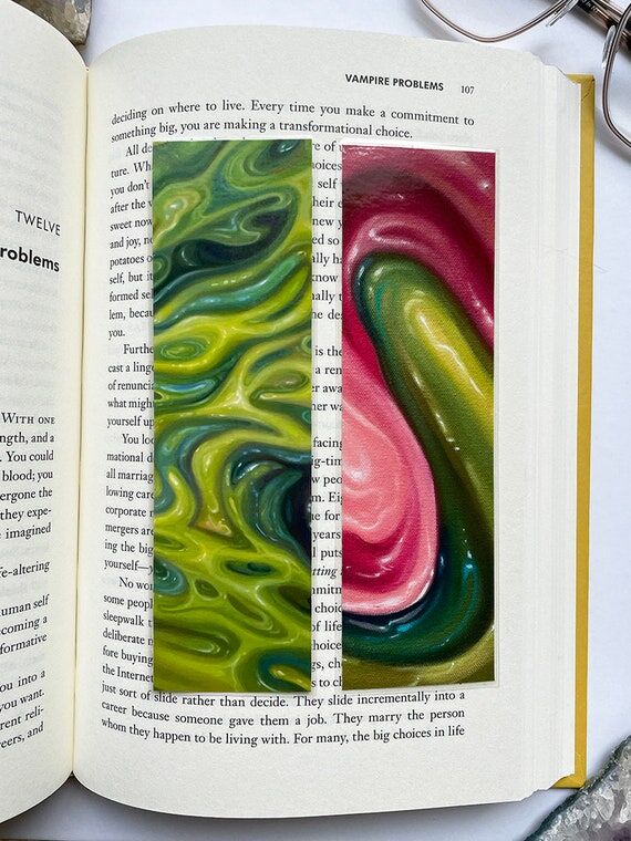 Slime Design Set of 2 Bookmarks: Fine Art Pai...