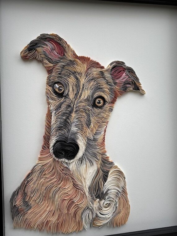 Custom Quilled Pet Portrait, Paper Wall Art...
