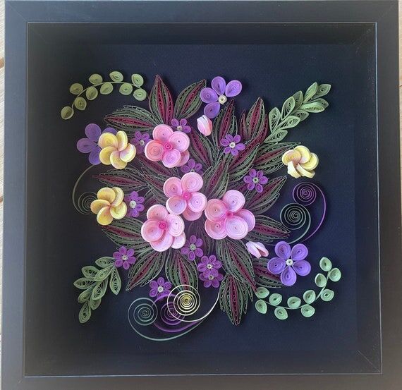Frangipani Flower Quilling Wall Art, Framed H...