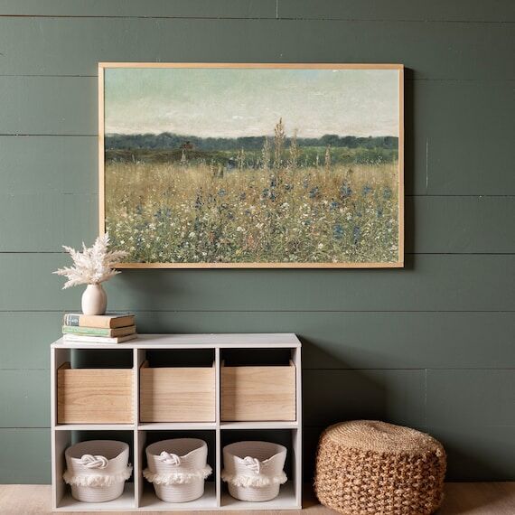 Vintage Wildflower Field Art: Botanical Print...