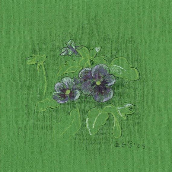 Handmade Pansy Sketch | Original Botanical Dr...