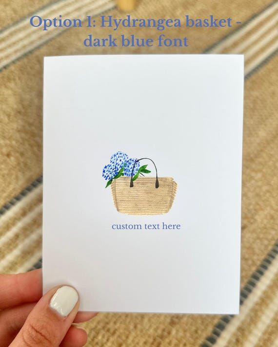 Personalized Floral Notecards: Hydrangea or P...