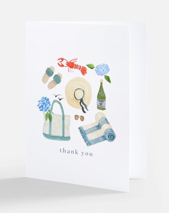 New England Summer Thank You Cards (Set of 10...