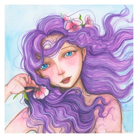 Original Whimsical Watercolor Portrait – Pr...