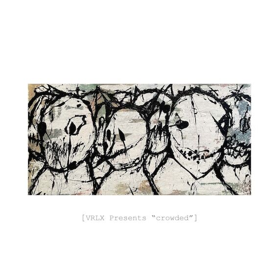 crowded | Original abstract splatter painting...