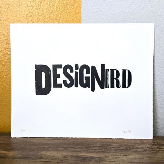 Design Nerd Hand Printed Limited Edition Lett...