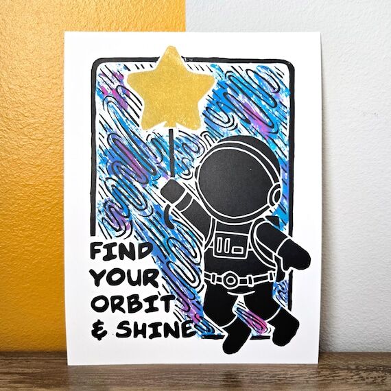 Hand-made Astronaut Wall Art Print, Kids Nurs...