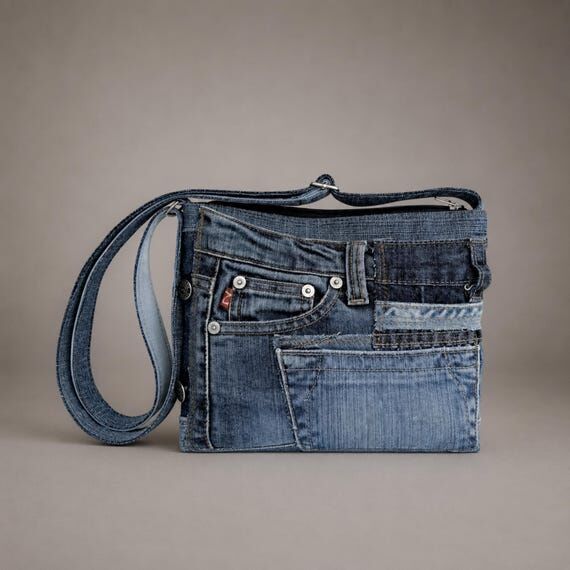 Small Denim Crossbody Bag, Lightweight for Ev...