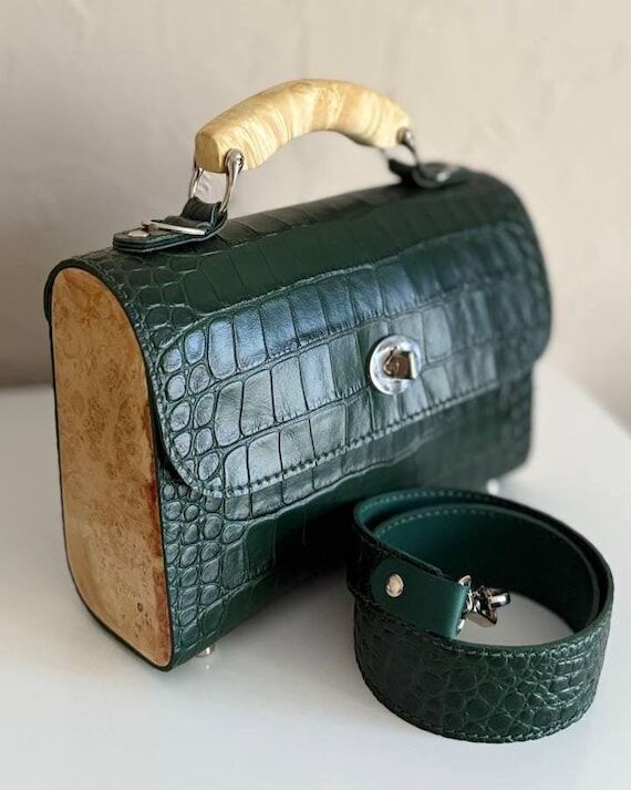 Silvia Leather Crossbody Bag, Emerald Green C...