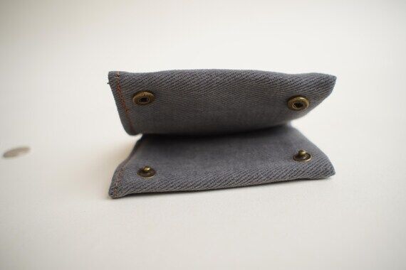 Gray Vegan Bi-Fold Wallet, Slim Non-Leather P...