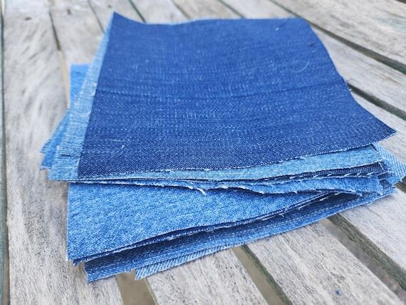 25 Denim squares, 6x6 denim patches, , denim ...