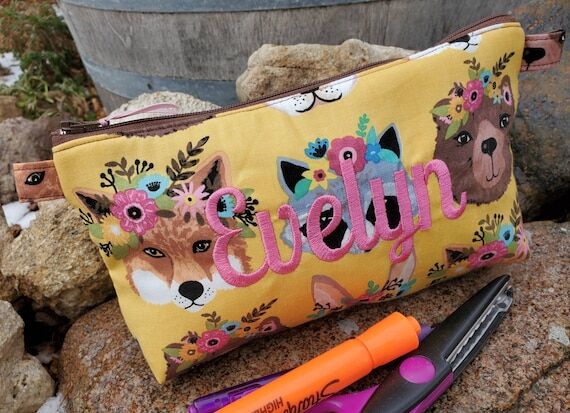 Girls pencil pouch, Makeup Bag, Girl's Schoo...