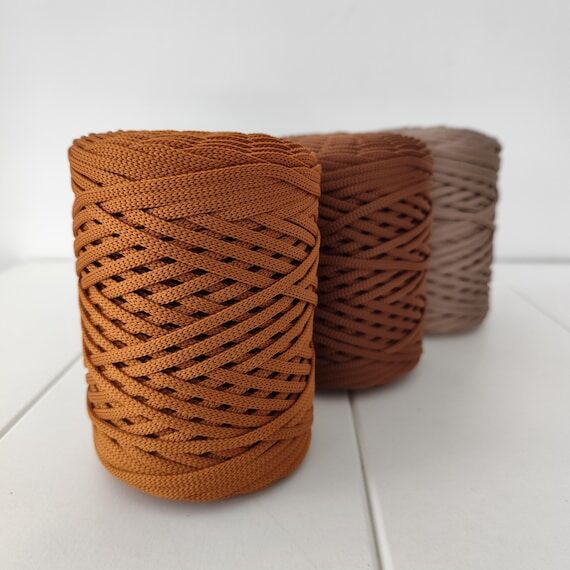 Polyester Rope 5mm, Flat Macrame Cord, Braide...