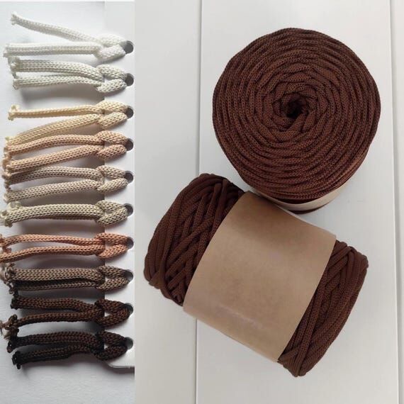 Flat Macrame Cord 5mm, Polyester Crochet Yarn...