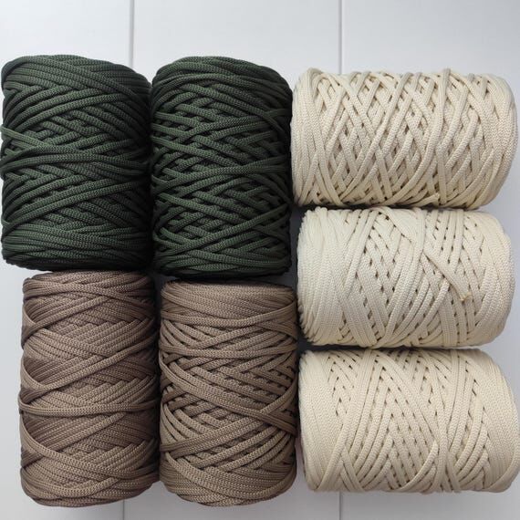 5mm Flat Polyester Rope: Polyester Macrame Cr...