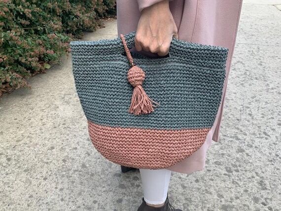 Crochet Paper Rope Tote Bag: Handmade Straw P...