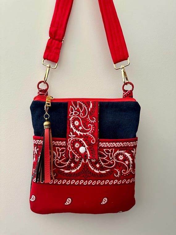 Small CROSSBODY bag purse *HANDMADE* recycled...