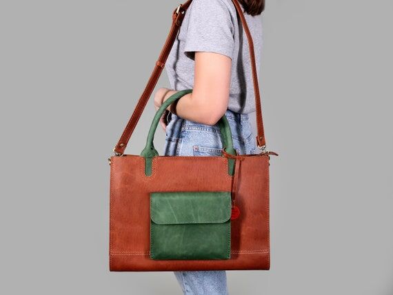 Leather Briefcase for Women, Leather Messenge...