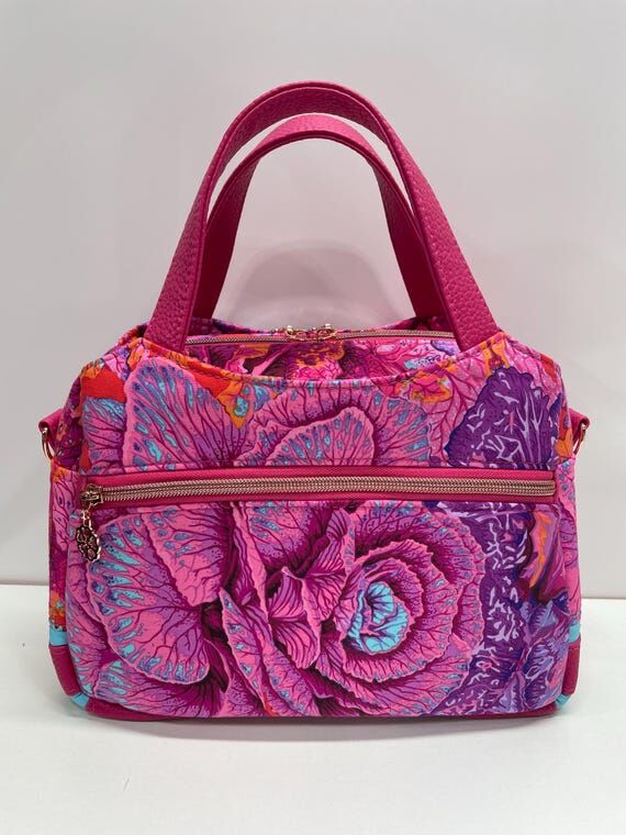 Handmade Kaffe Fassett Crossbody Bag: Rose Fa...
