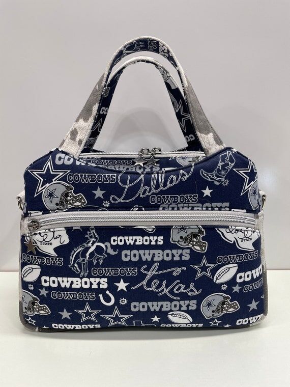 Dallas Cowboys Handbag: Faux Cowhide Crossbod...
