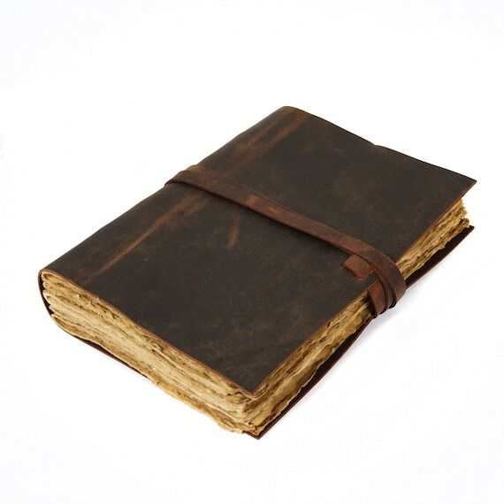 Genuine Leather Bound Journal: Antique Deckle...