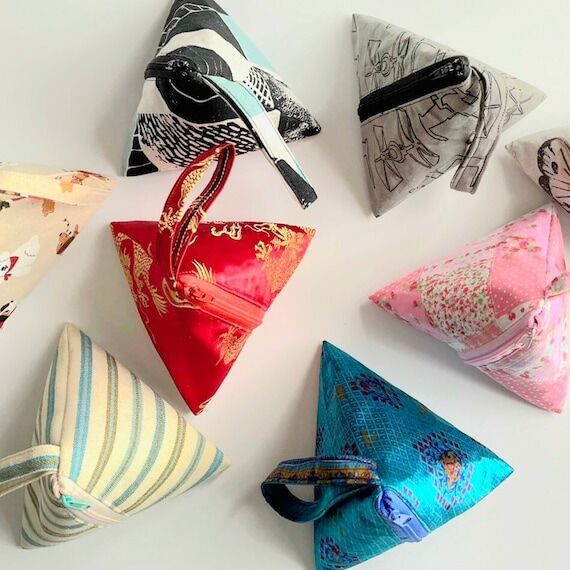 Handmade Pyramid Zip Pouch – Notions Bag, A...
