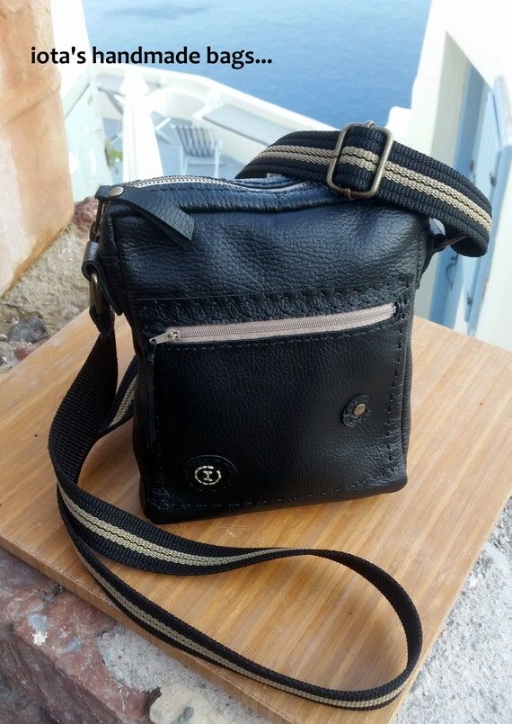 Crossbody Shoulder Black Leather Bag...