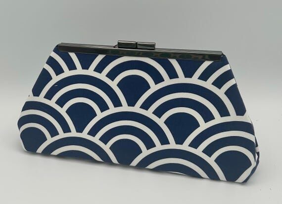 Scallop Blue Clutch with a mini lavender sach...