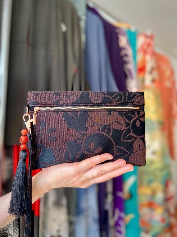 Handmade Silk Clutch: Vintage Japanese Kimono...
