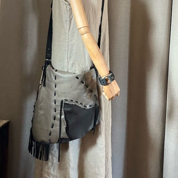 Bohemian Elegance: Handmade Leather Messenger...