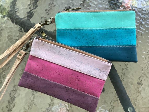 Cork Wristlet; Blues or Pinks...