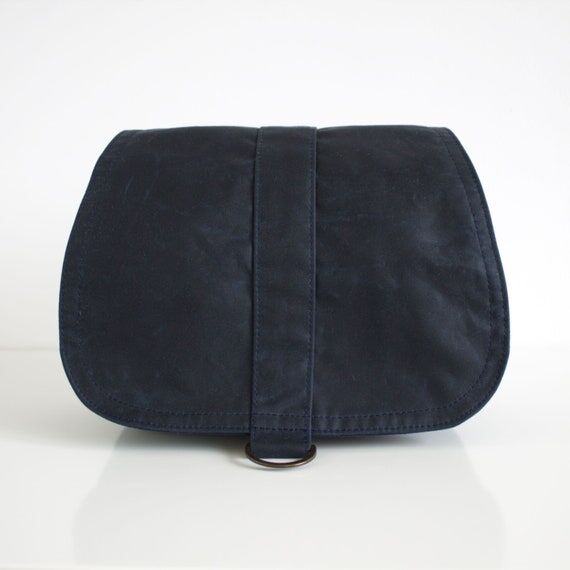 Navy Waxed Canvas Convertible Hip Bag, Handma...