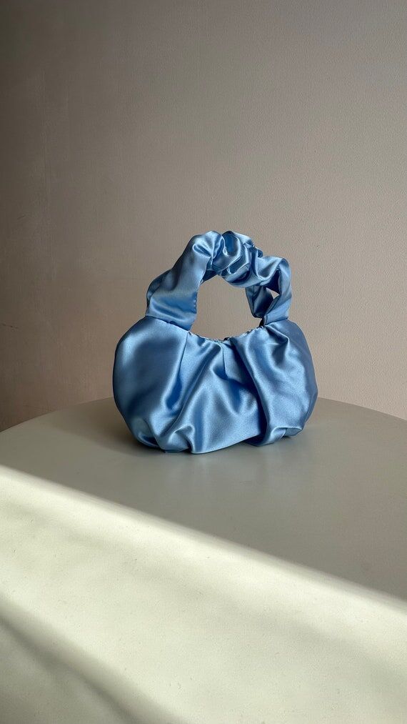 Scrunchie blue small evening bag | +25 colors...