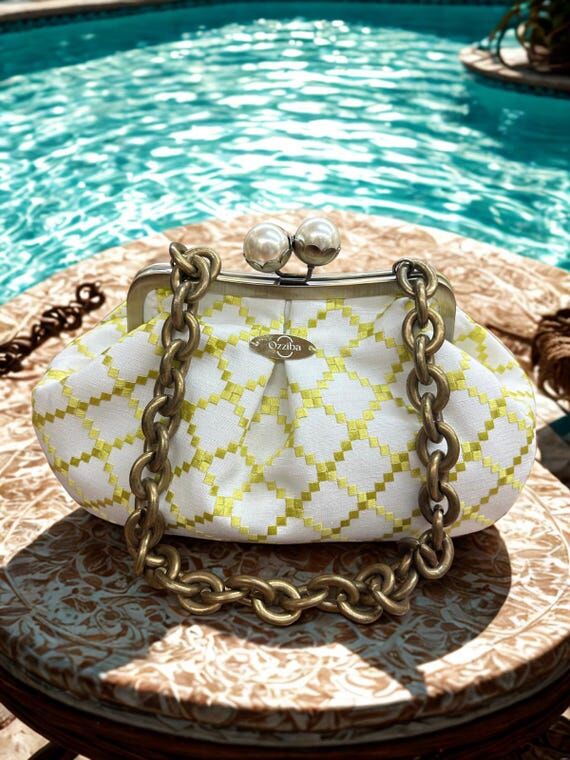 Handmade Embroidered Kisslock Bag – Pearl C...